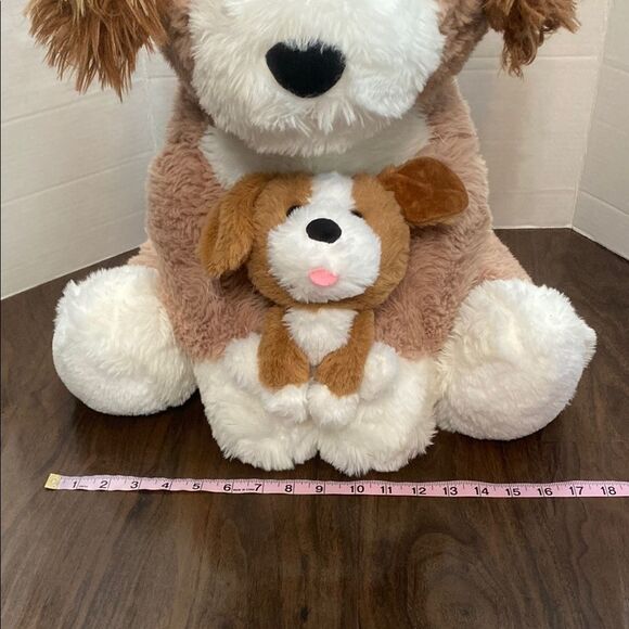Plush Dog Toy Set Brown and White Stuffed Dog Puppy - Picture 6 of 6